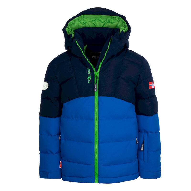 Trollkids Kinderfleece trui Nordland met ritssluiting, marineblauw/lichtblauw, 110
