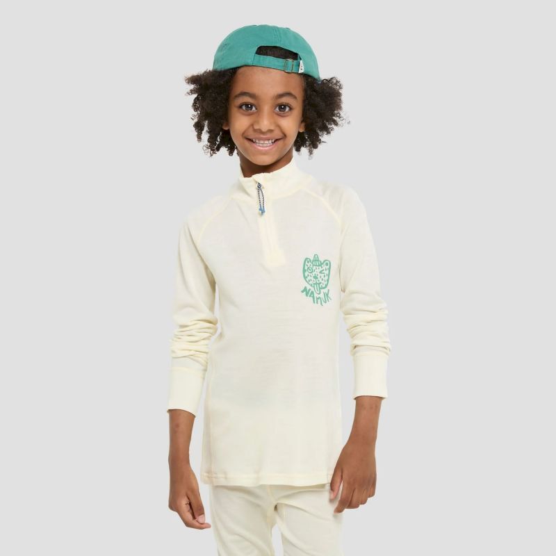 Namuk Honu Merino Half-Zip Longsleeve - Suéter de lã merino criança | Hardloop