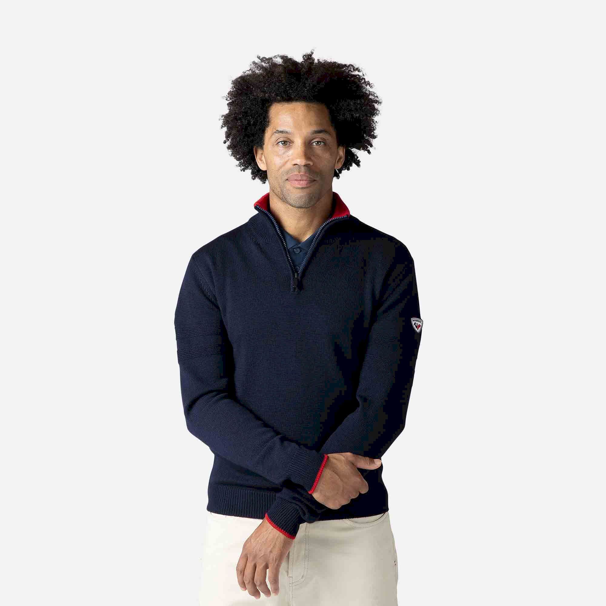 Rossignol Stripe 1/2 Zip Knit - Sweter z wełny Merino® męski | Hardloop