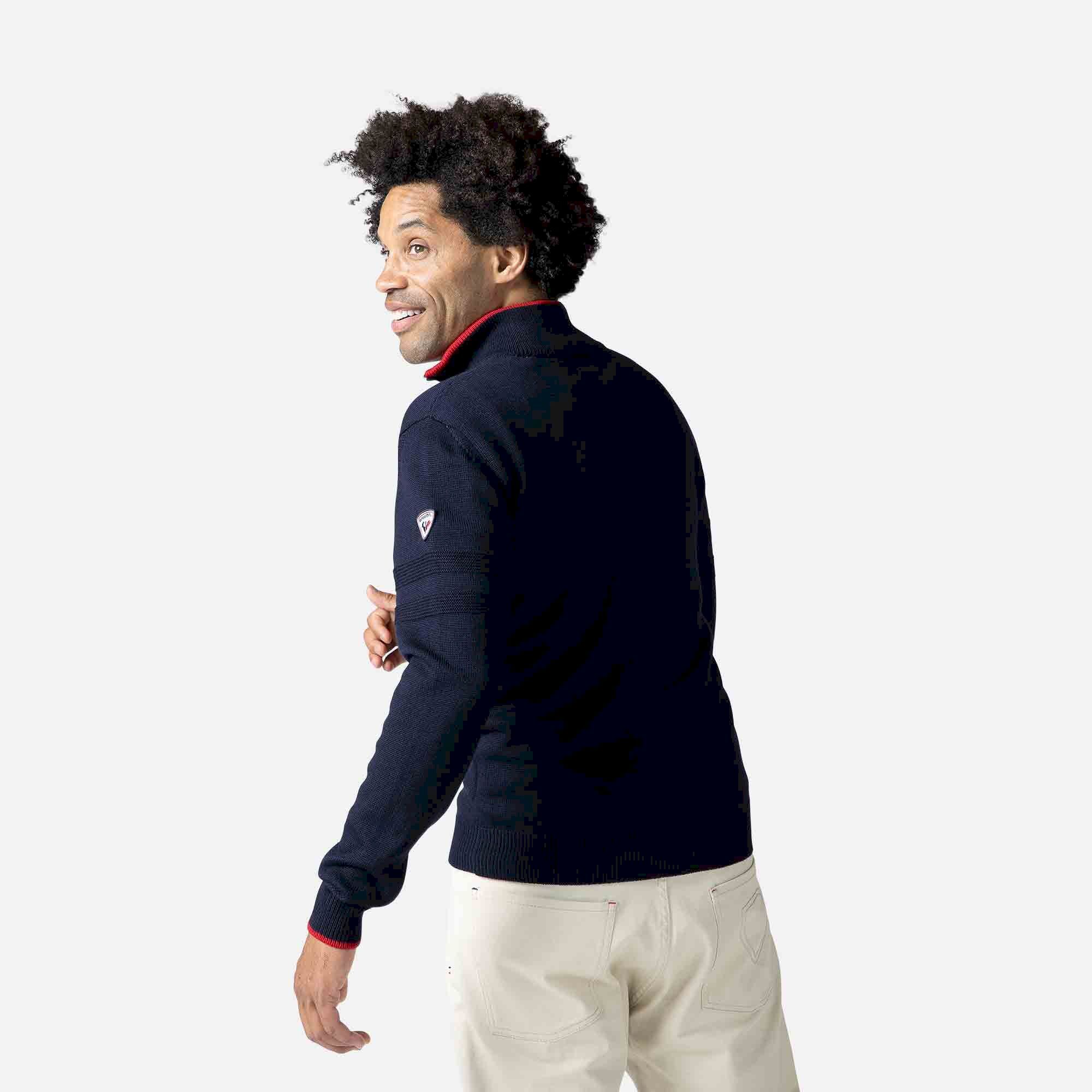 Rossignol Stripe 1/2 Zip Knit - Sweter z wełny Merino® męski | Hardloop