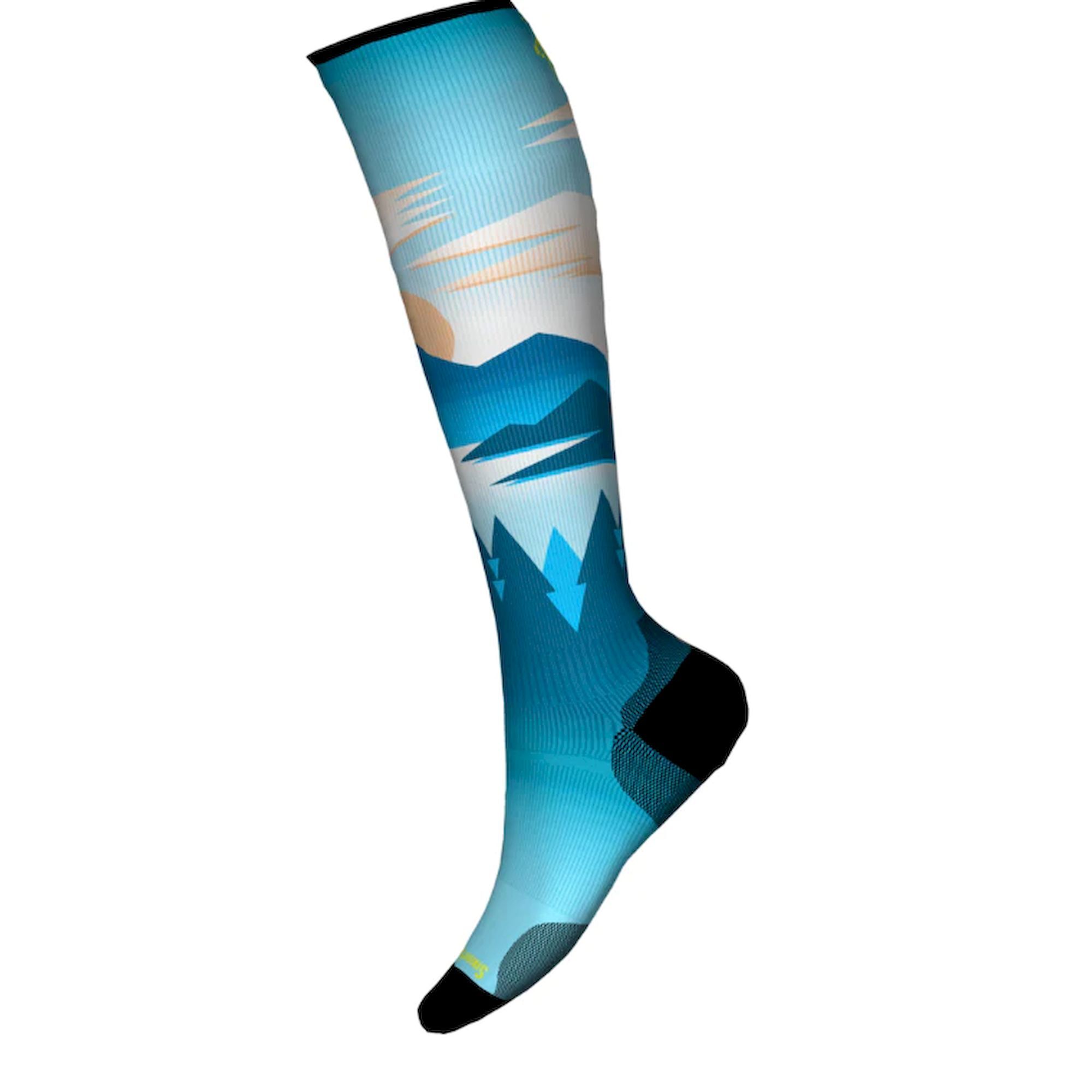 Smartwool Ski Zero Cushion Chasing Mountains Print OTC Socks - Merinosokken | Hardloop