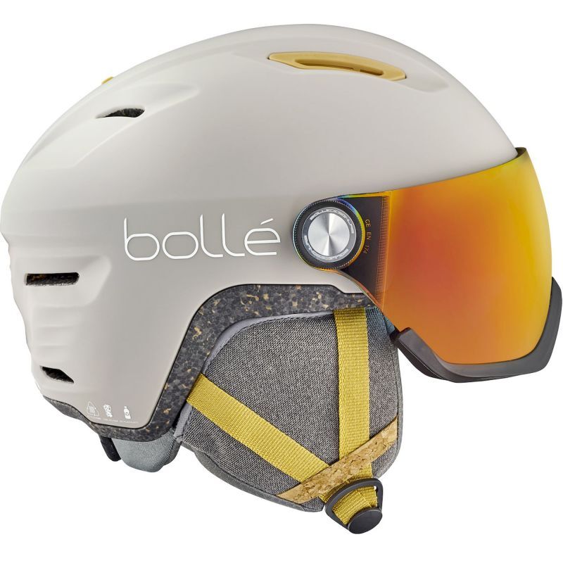Bollé V-Atlas Skihelm – Schwarz Matt Mit Photochromem Visier (Fire Red), MIPS System