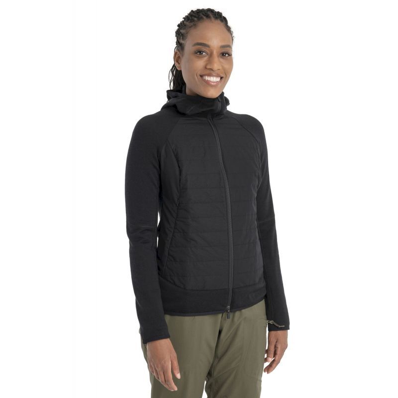 icebreaker Merino Quantum Hybrid LS Zip Hoodie - Moletom de lã merino mulher | Hardloop