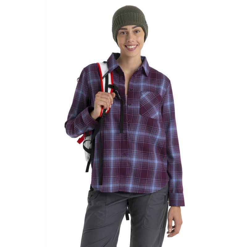 Women's Merino 200 Dawnder Long Sleeve Flannel Shirt Plaid