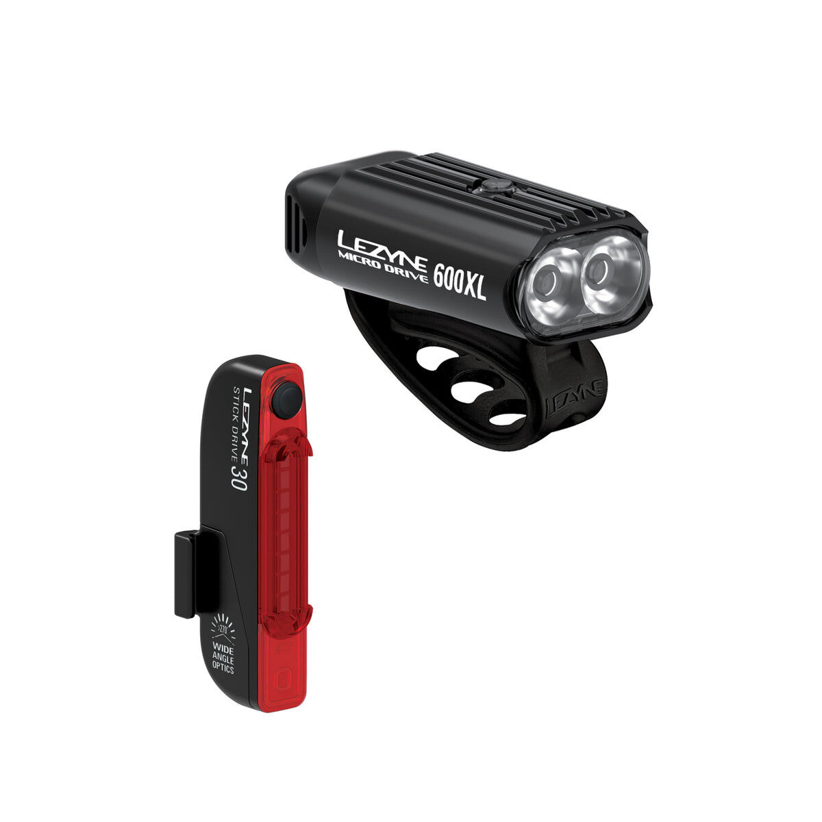 Lezyne Micro Drive 600XL Stick Pair - Bicycle lights sets | Hardloop