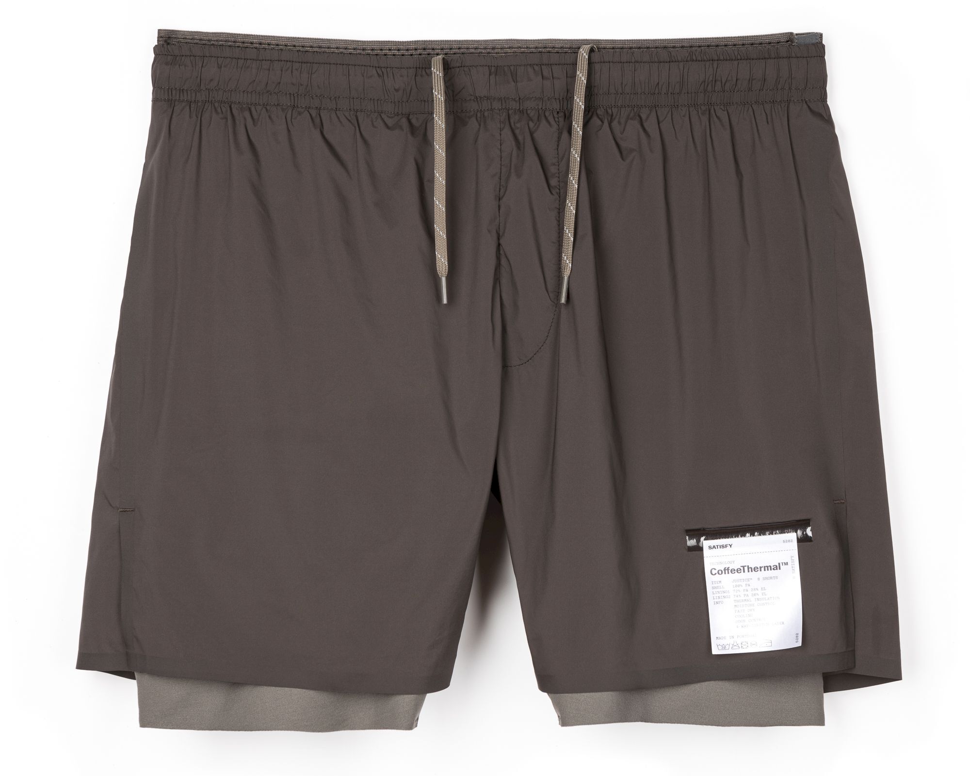 Satisfy Running Justice CoffeeThermal 8" Shorts - Laufshorts | Hardloop