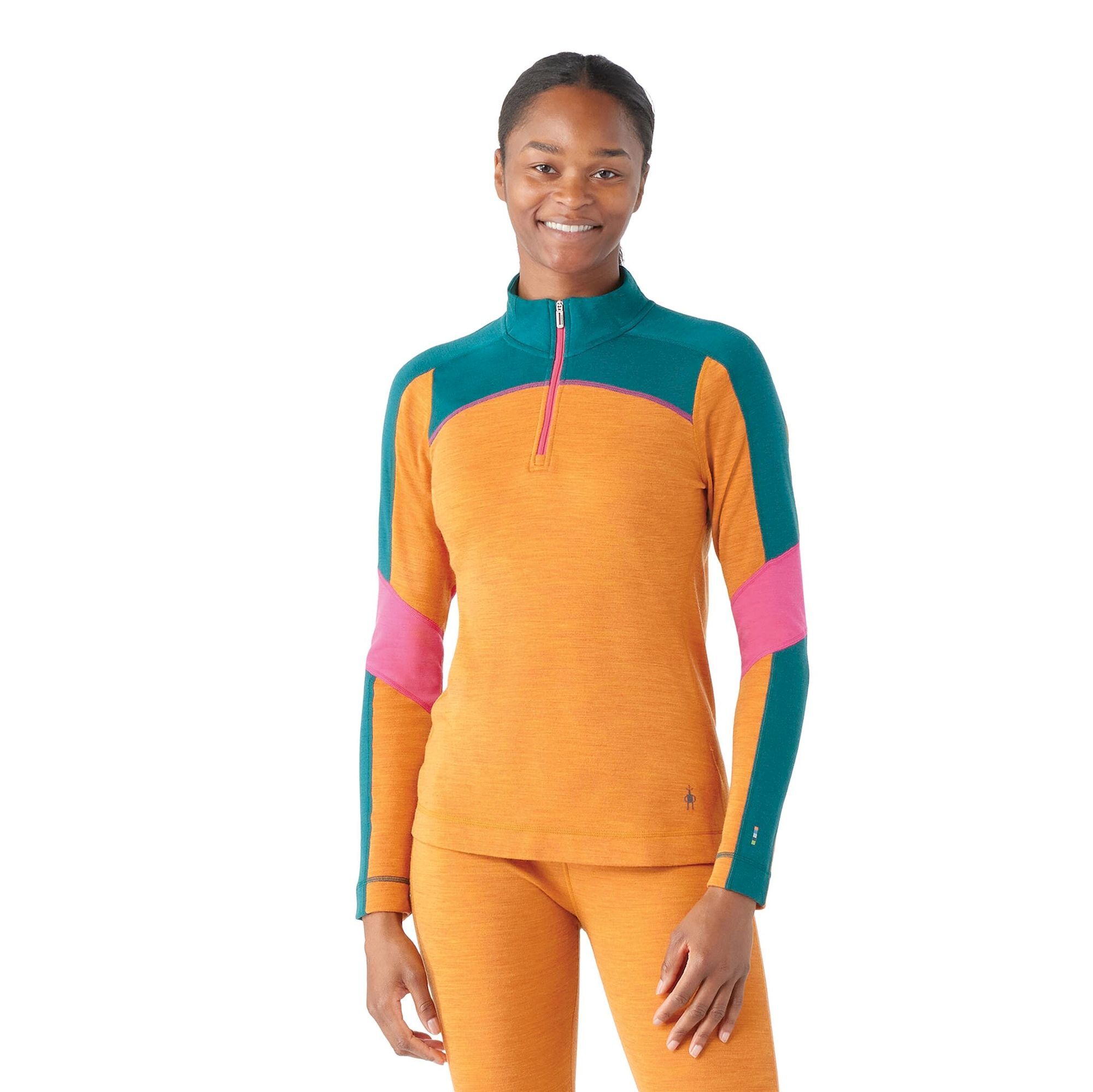 Smartwool Classic Thermal Merino Base Layer Colorblock 1/4 Zip - Merino base layer - Women's | Hardloop
