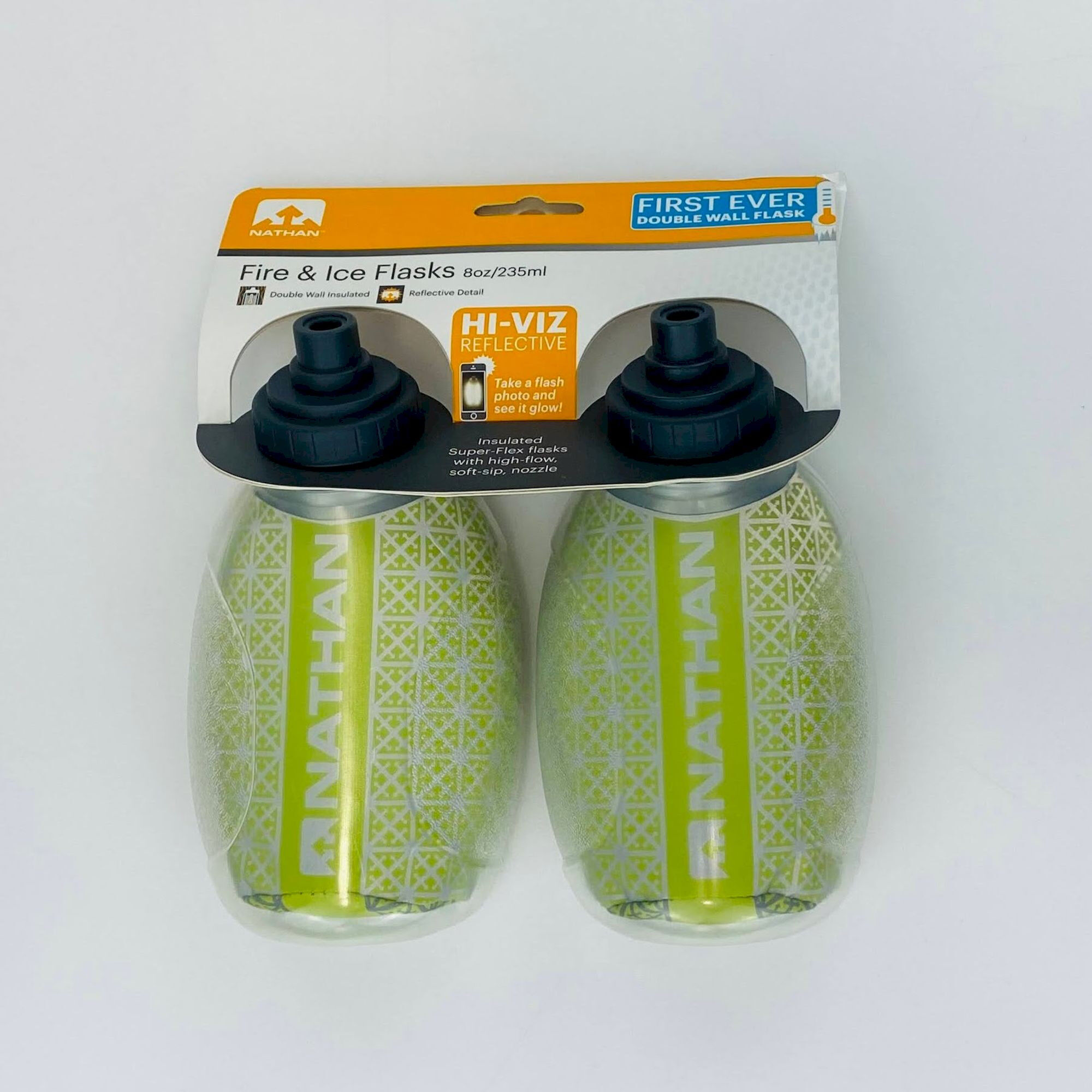 Nathan Fire & Ice 8 Flask 2 Pack - Seconde main Gourde - Vert - 2 x 235 ml | Hardloop
