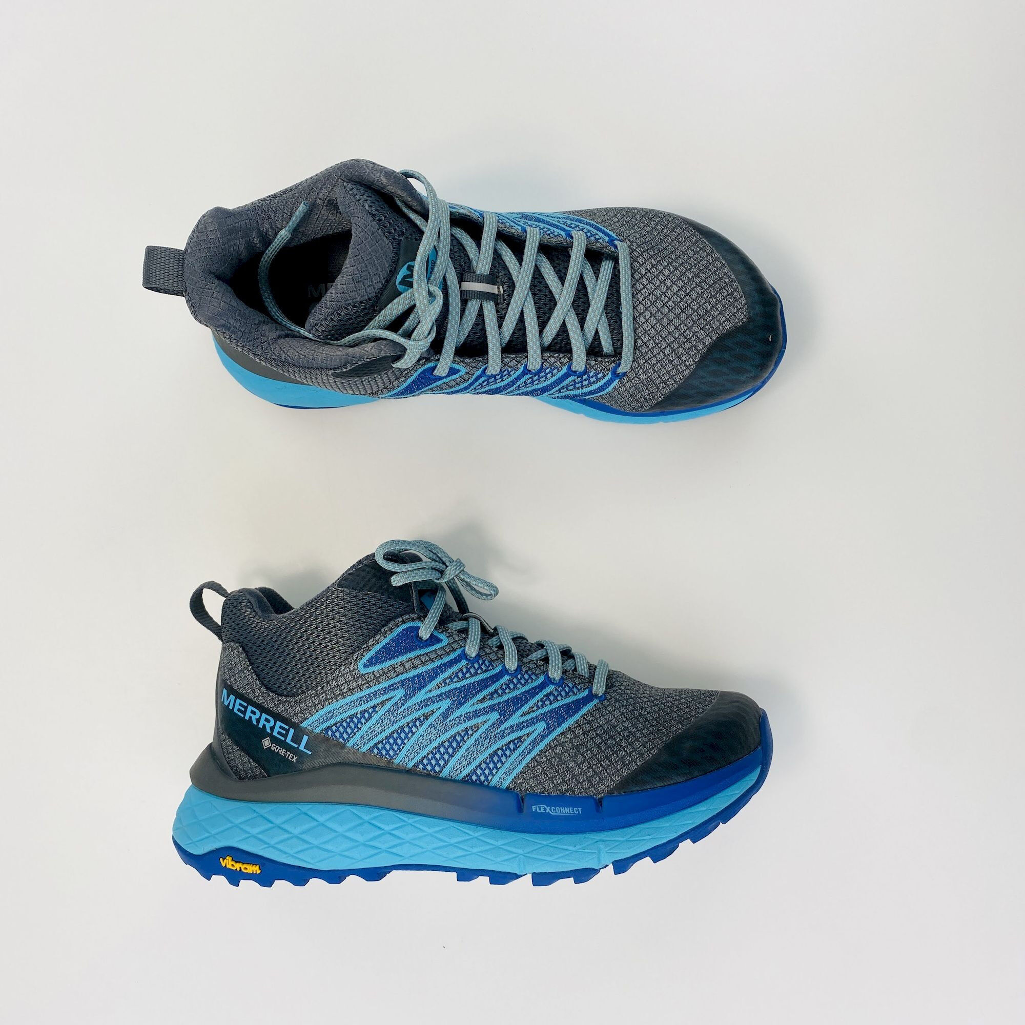 Merrell Chaussures randonnée Mid - Second Hand Wanderschuhe - Damen - Gris/Bleu - 37.5 | Hardloop