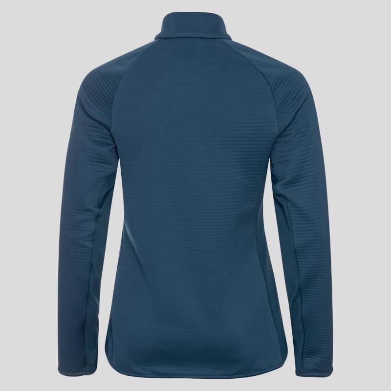 Haut col zip Homme Odlo MID LAYER 1/2 ZIP ROY Gris Sp - Ref 542332-21055