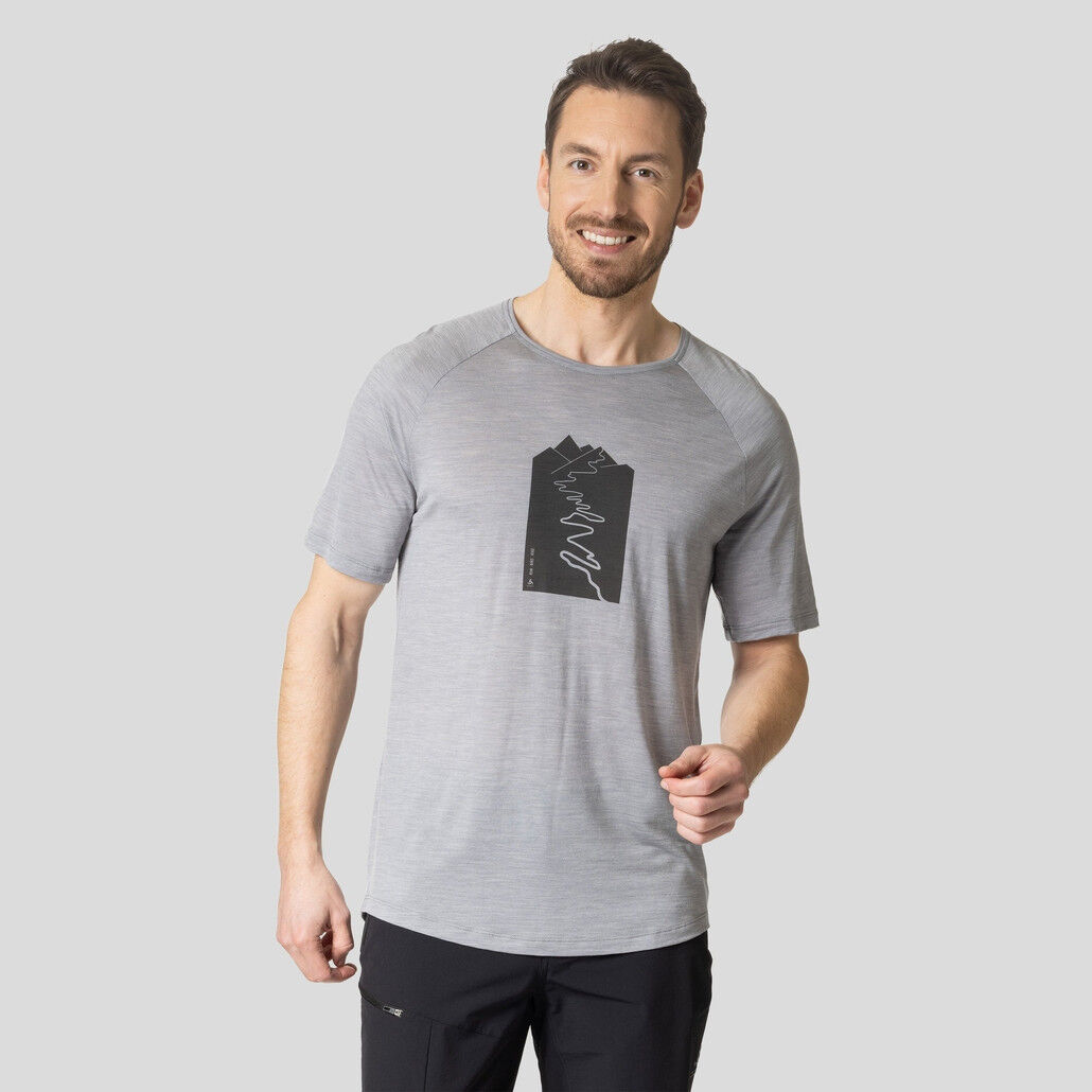 Odlo Ascent Performance Wool 130 Trailhead - T-shirt - Herr | Hardloop