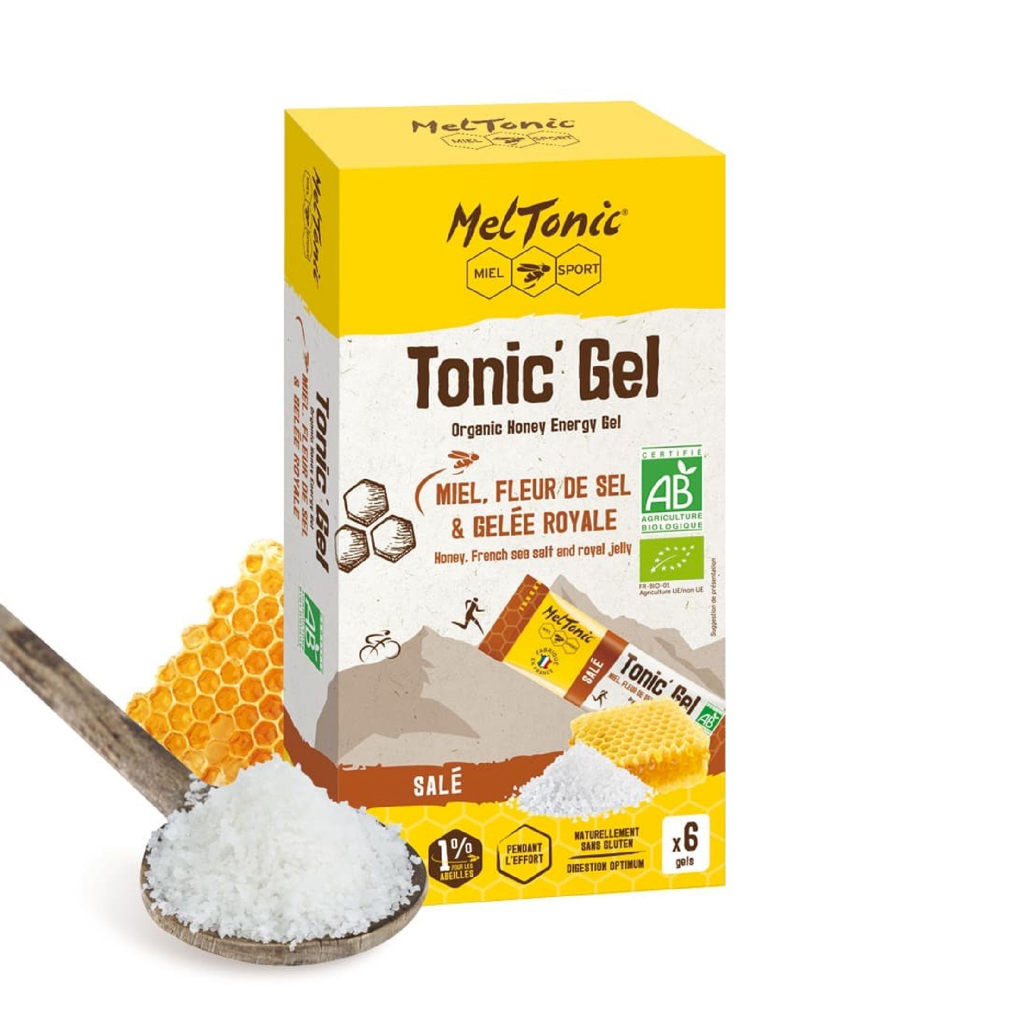 Meltonic Tonic Gel Bio Salé - Étui 6 Gels - Gel énergétique | Hardloop