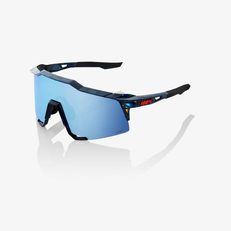 100% Speedcraft HiPER - Lunettes vélo Black Holographic HiPER Blue Multilayer Mirror