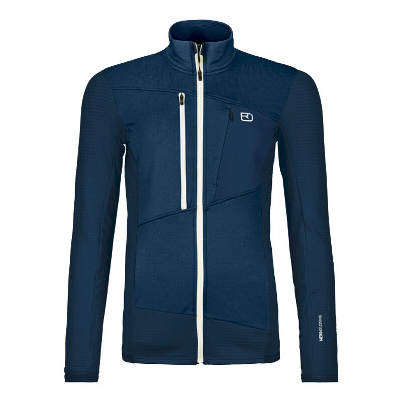 Fleece Grid Jacket - Fleece de lã merino mulher