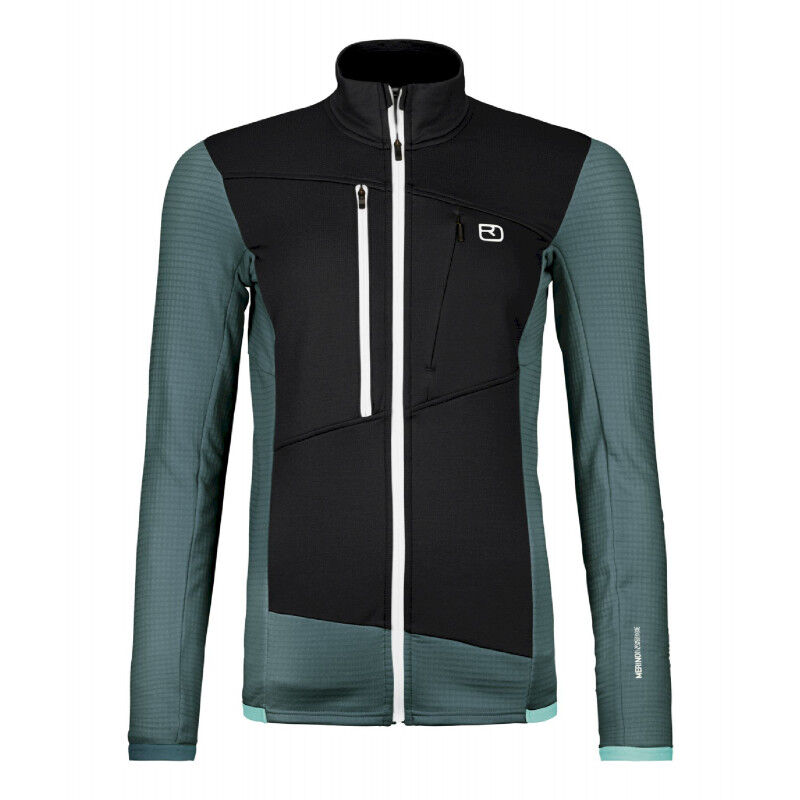 Fleece Grid Jacket - Fleece de lã merino mulher