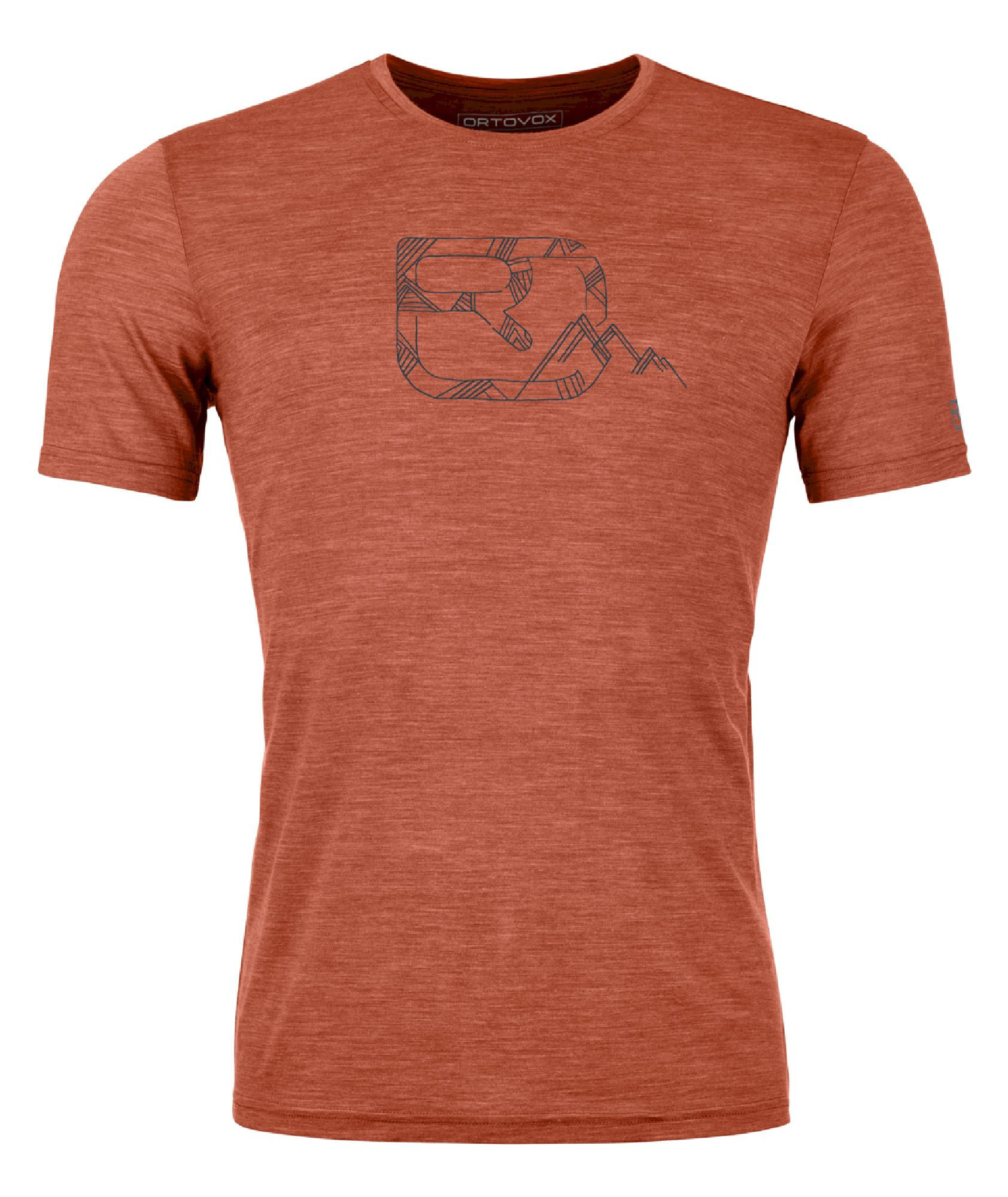 Ortovox 120 Cool Tec Mountain Logo TS - T-shirt en laine mérinos homme | Hardloop