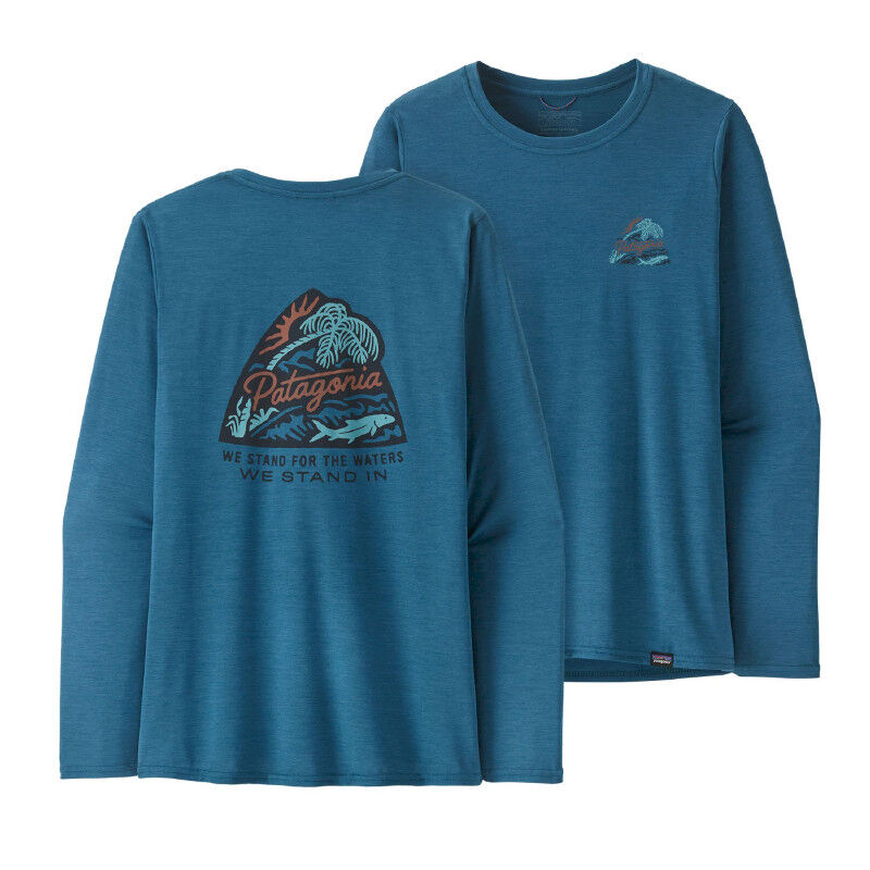 Patagonia Women's Long-Sleeved Cap Cool Daily Graphic Shirt - Waters - T-shirt - Damer | Hardloop