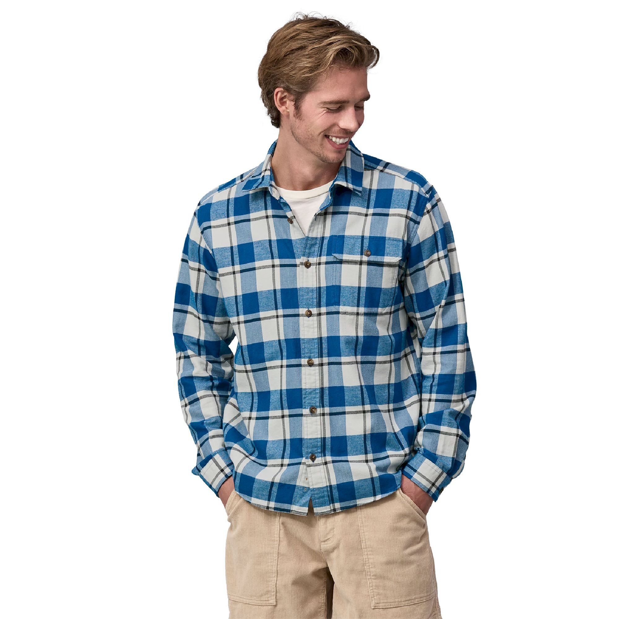 Patagonia Long-Sleeved Lightweight Fjord Flannel Shirt - Skjorte Herrer - Pánská Košile | Hardloop