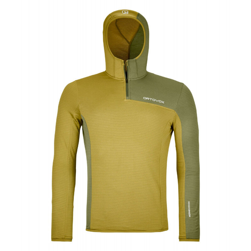 Felpa Con Cappuccio ORTOVOX Fleece Light Hoody W, In Pile Leggero, Donna, Colori Berry E Mountain Blue