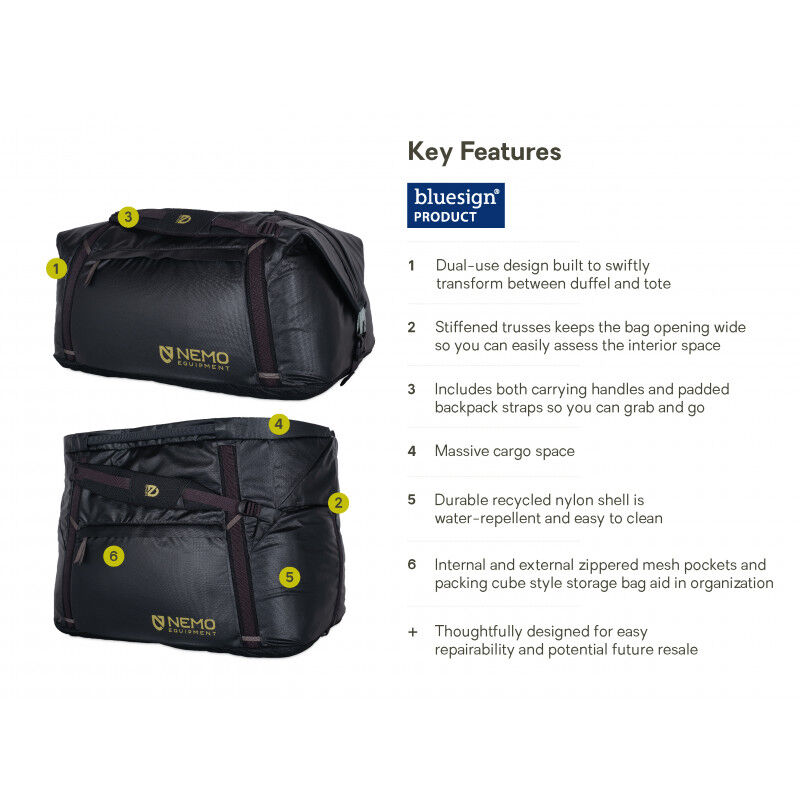 Nemo Double Haul Convertible Duffel 100L - Duffel Bag | Hardloop