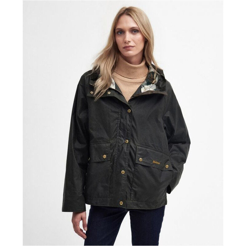 Wax Jacket Barbour Donna Con Cappuccio Giacca Avon Wax Olive Barbour