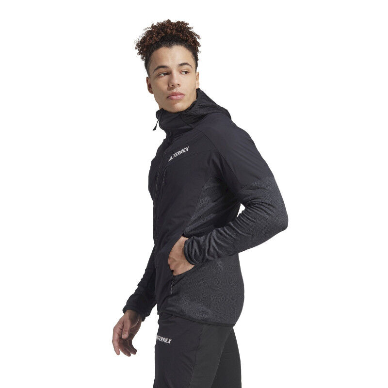 adidas Terrex Fleece Wind Hooded Jacket - Pánská fleesová mikina | Hardloop