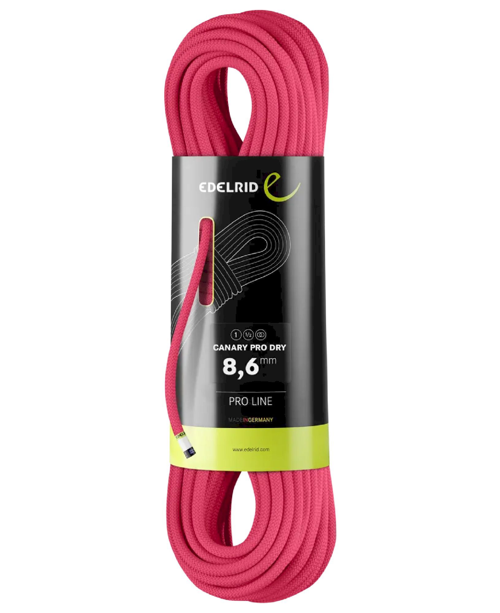 Edelrid Canary Pro Dry 8,6mm - Half rope | Hardloop
