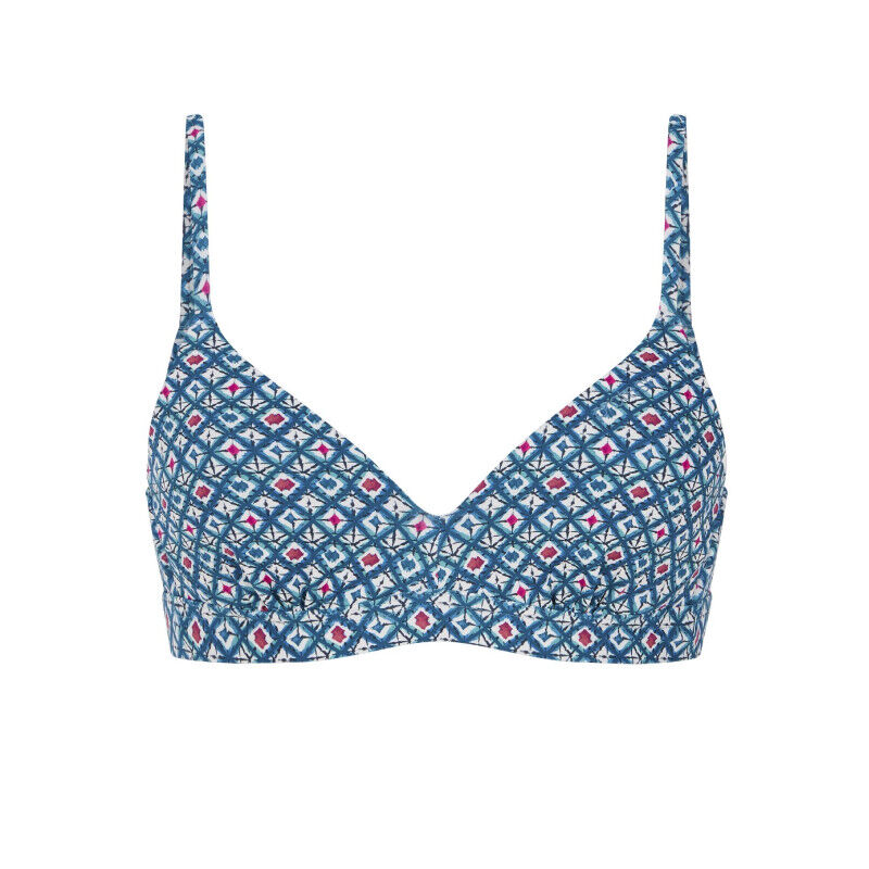 Banana Moon – Top Bikini Triangolo Fisso Stampa Hawaiana Arancione, Coppe Removibili - 5