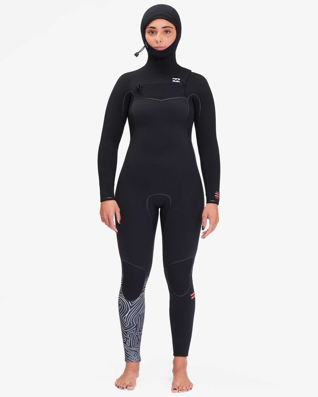 Billabong 5/4 mm Furnace Comp Chest Zip Hooded - Surf wetsuit - Dames | Hardloop