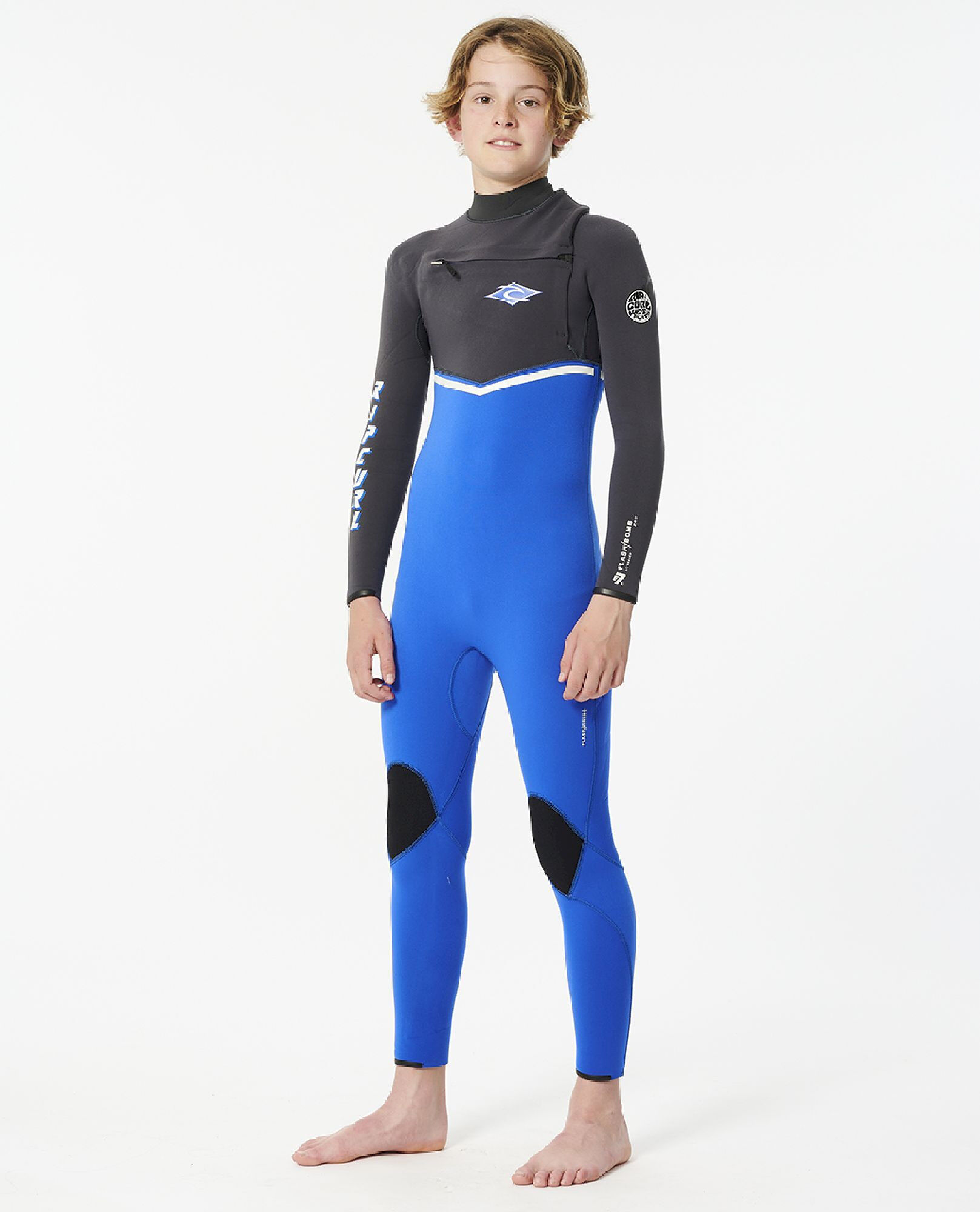 Rip Curl Junior Flashbomb 3/2 mm Chest Zip Wetsuit - Mute da surf - Bambino | Hardloop