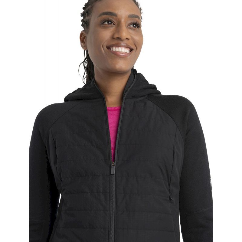 Icebreaker Merino Quantum Hybrid LS Zip Hoodie - Överdragströjor merinoull - Dam | Hardloop