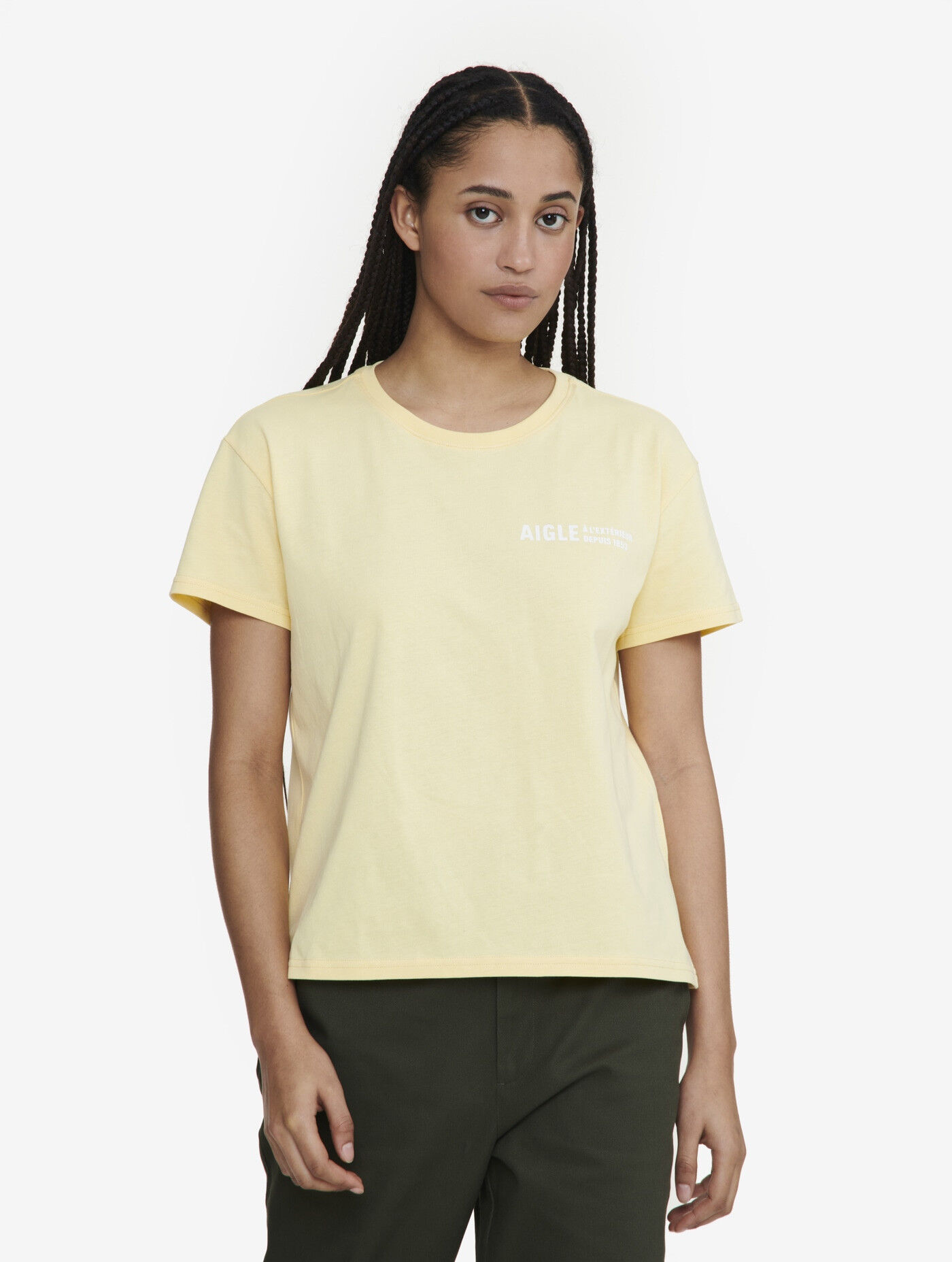 Aigle Short-sleeved crew neck t-shirt with logo - T-shirt damski | Hardloop