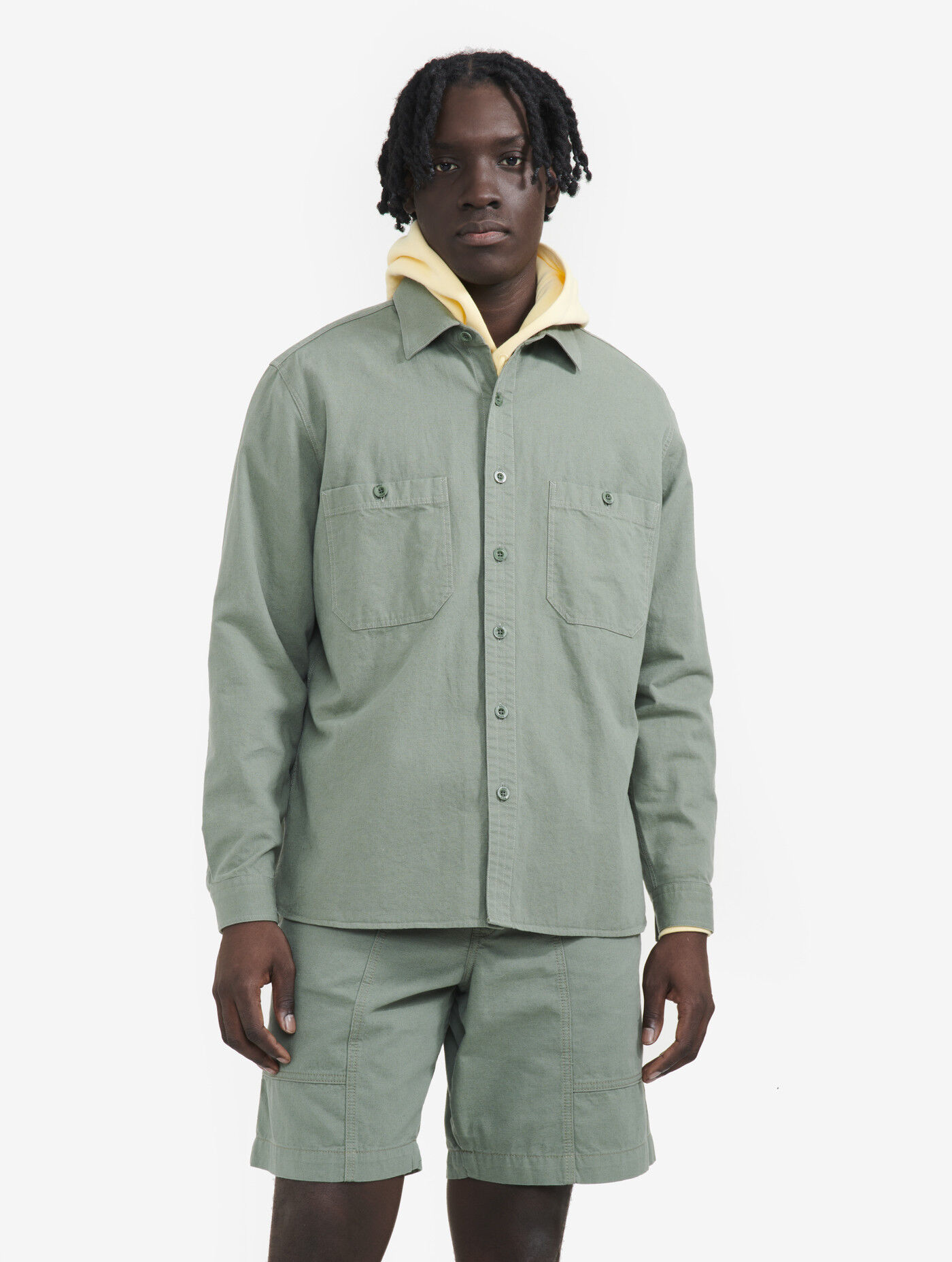 Aigle Cotton and linen long-sleeved overshirt - Skjorte - Herrer | Hardloop