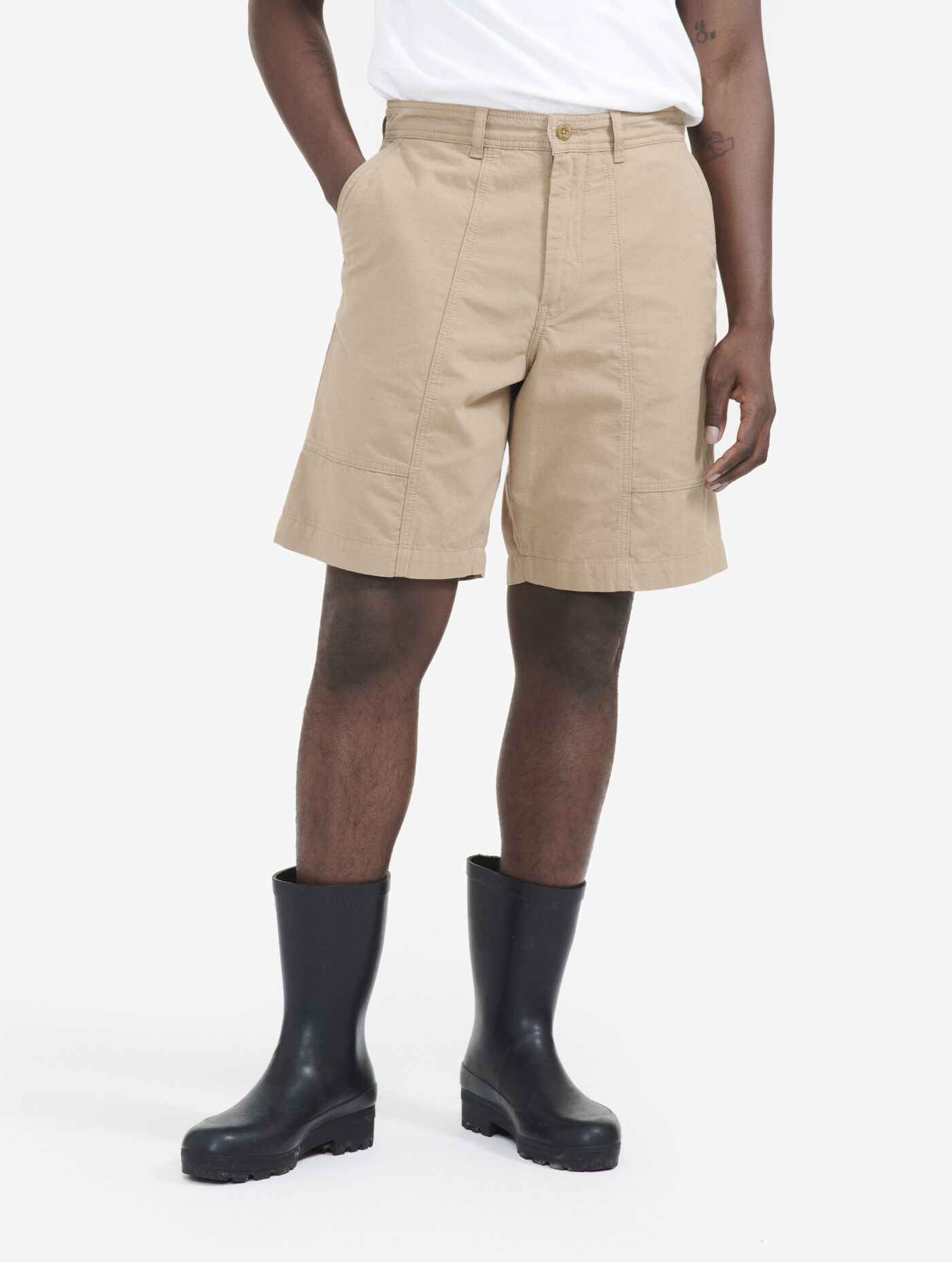 Aigle Carpenter's shorts in cotton linen - Short - Herrer | Hardloop