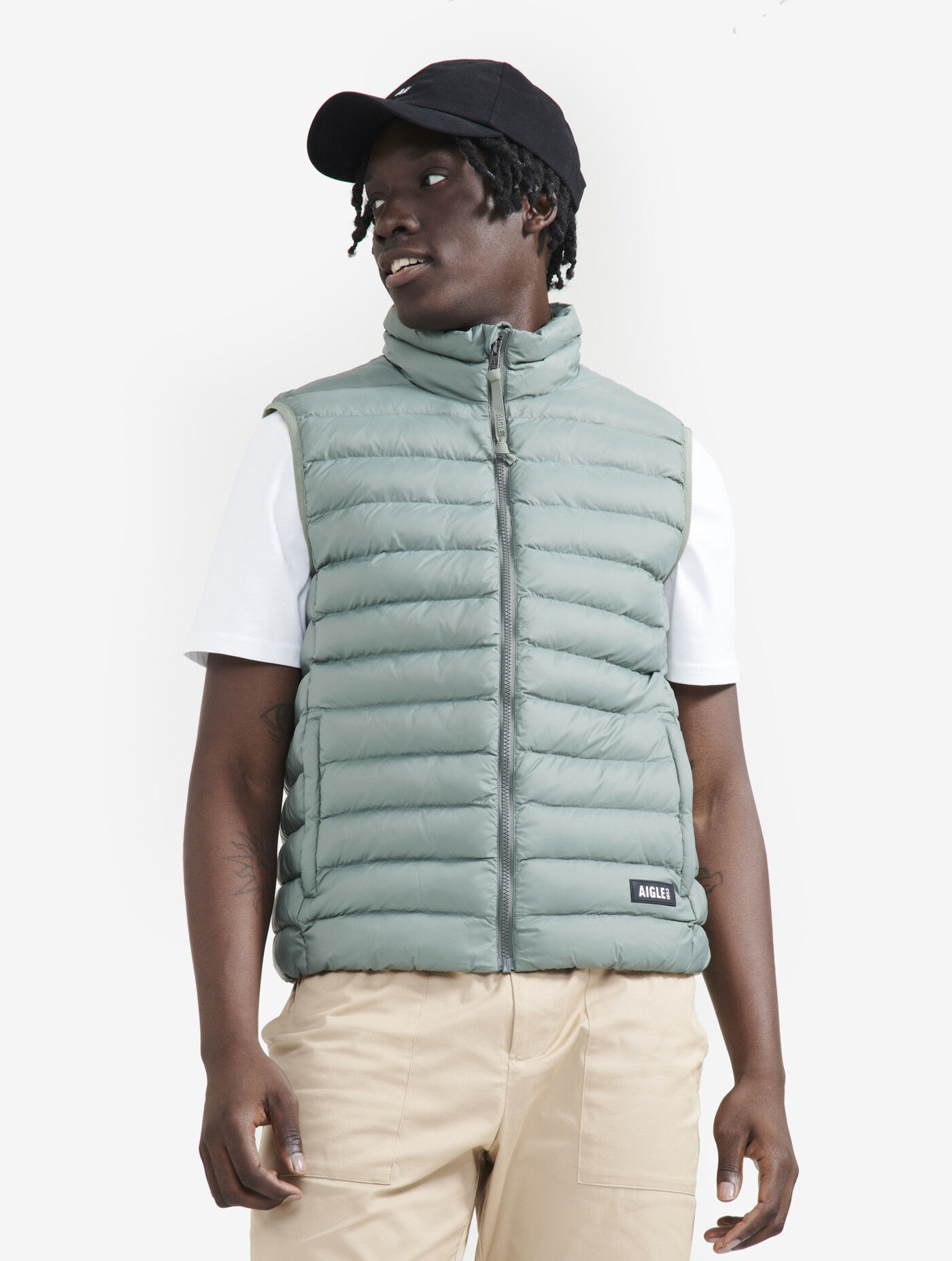 Aigle Short sleeveless water-repellent jacket with DUPONT SORONA® quilting - Pánská péřova bez rukávů | Hardloop