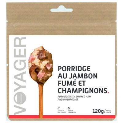 Porridge with Smoked Ham and Mushrooms - Pequeno-almoço