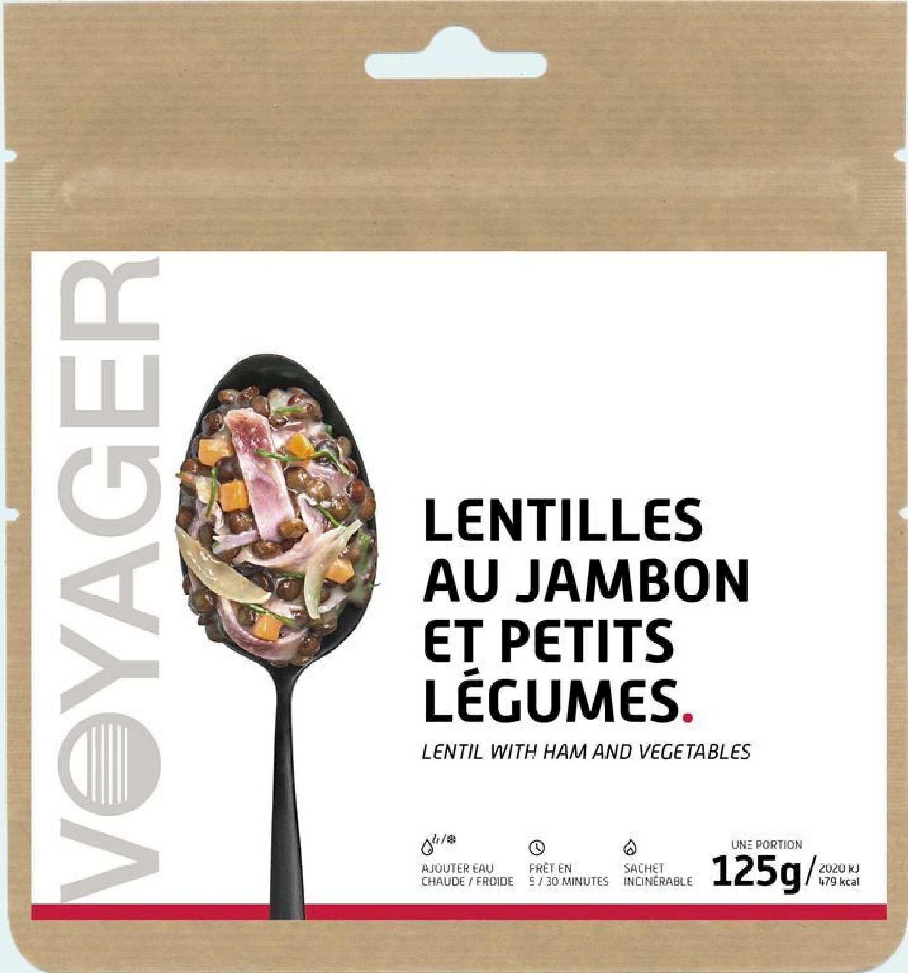 Voyager Nutrition Lentil With Ham And Vegetables - Frysetørret mad | Hardloop