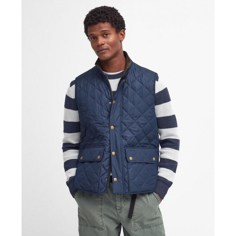 Barbour navy vest online