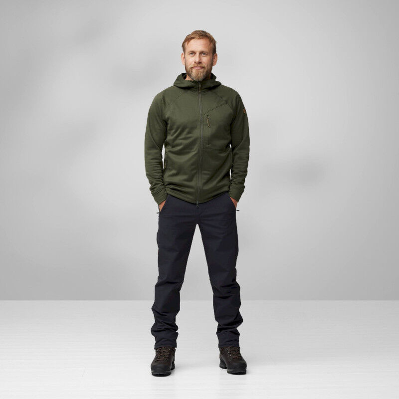 Fjällräven Abisko Grid Fleece Hoodie - Fleecejacke - Herren | Hardloop