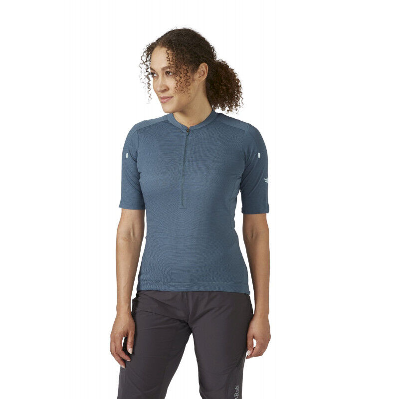 Rab Women's Cindercrino Zip Tee - Fietsshirt - Dames | Hardloop