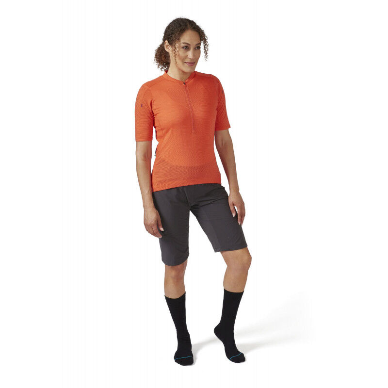 Rab Women's Cindercrino Zip Tee - Radtrikot - Damen | Hardloop