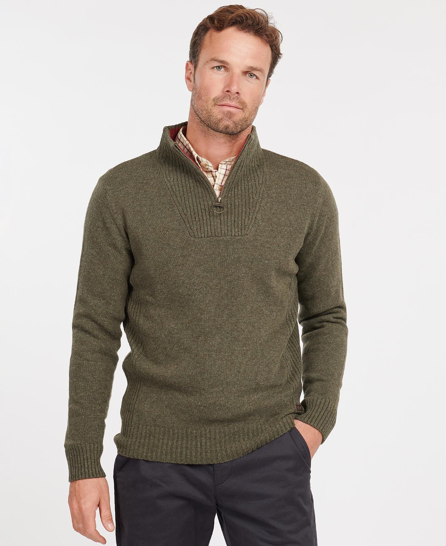 Barbour Nelson Essential Half Zip Knitted Jumper - Felpa - Uomo | Hardloop