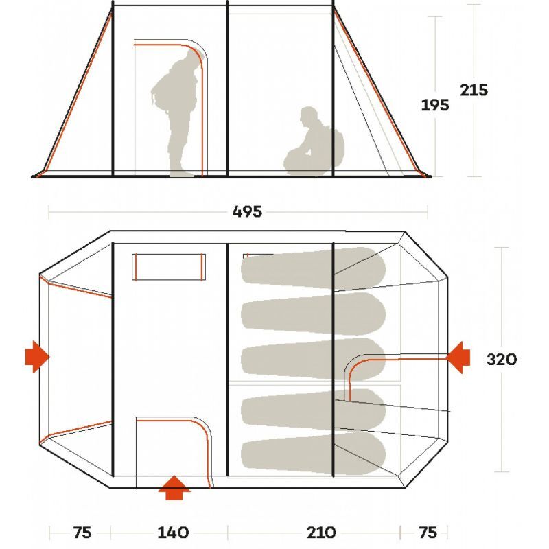 Ferrino Chanty 5 Deluxe - Tenda da campeggio | Hardloop