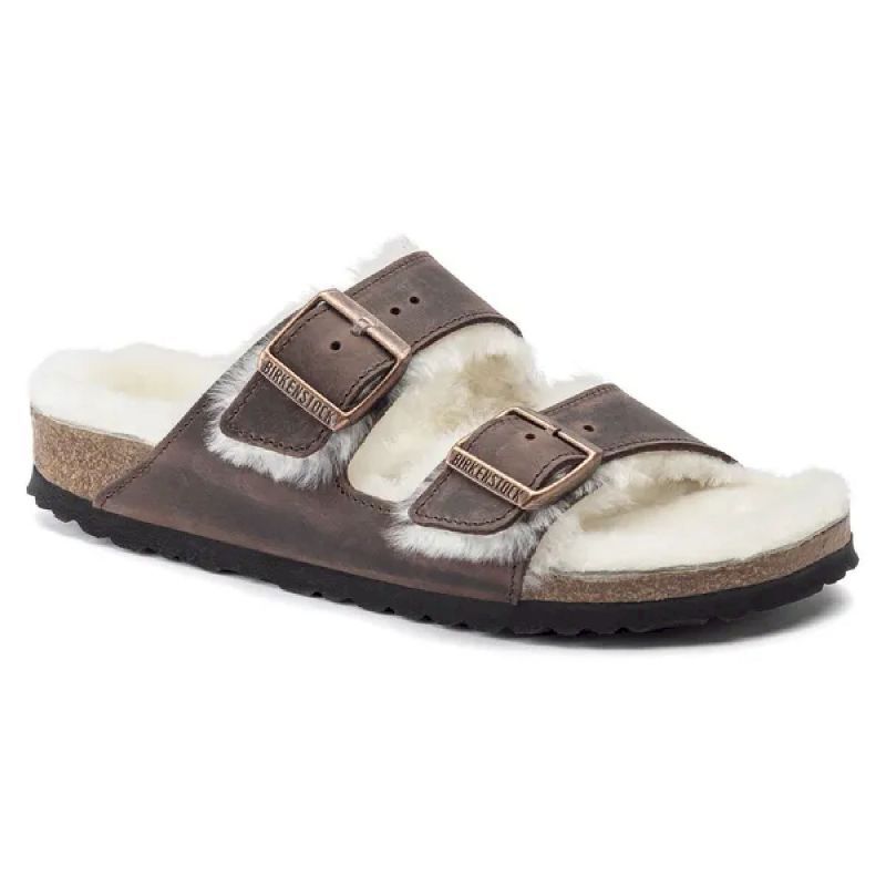 Birkenstock Arizona Shearling Waxy Leather Oiled - Sandalias de invierno | Hardloop