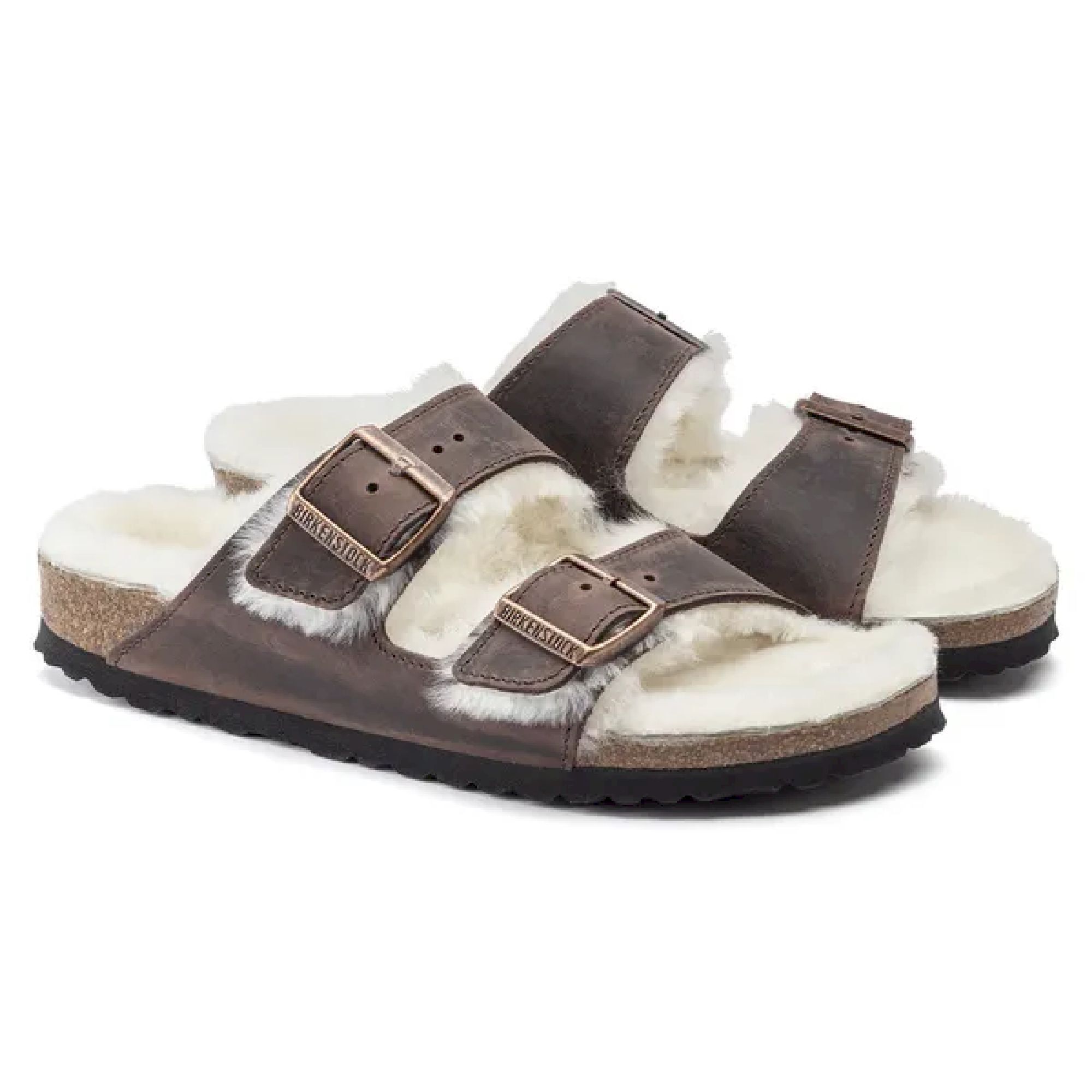 Birkenstock Arizona Shearling Waxy Leather Oiled - Sandalias de invierno | Hardloop