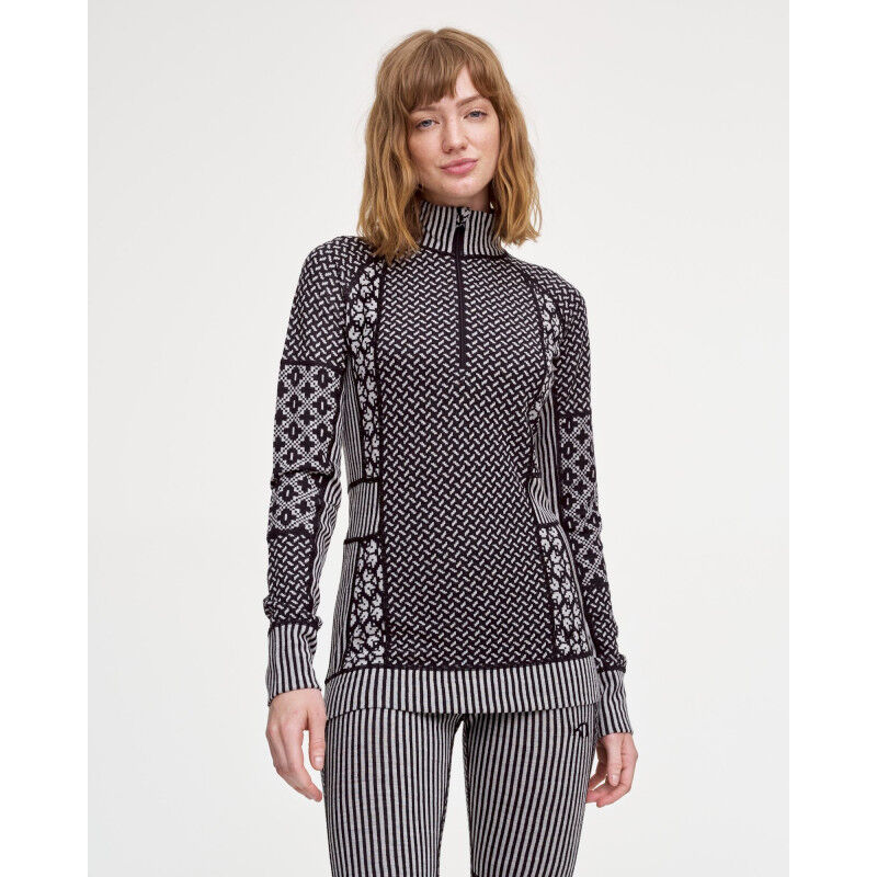 Smekker Half Zip - Roupa interior de lã merino mulher