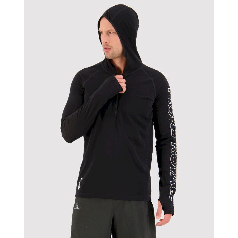 Mons Royale Temple Merino Air-Con Hood - Merinouldtrøj - Herrer | Hardloop