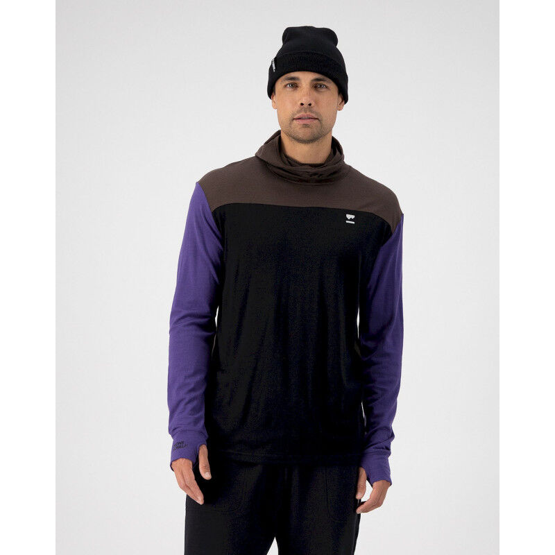 Mons Royale Yotei Merino Powder Hood Long Sleeve - Merino shirt - Men's | Hardloop