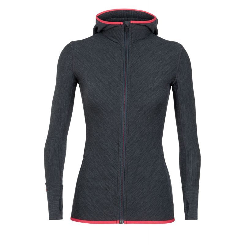 Icebreaker Descender LS Zip Hood - Felpa di merino con cappuccio - Donna I Hardloop