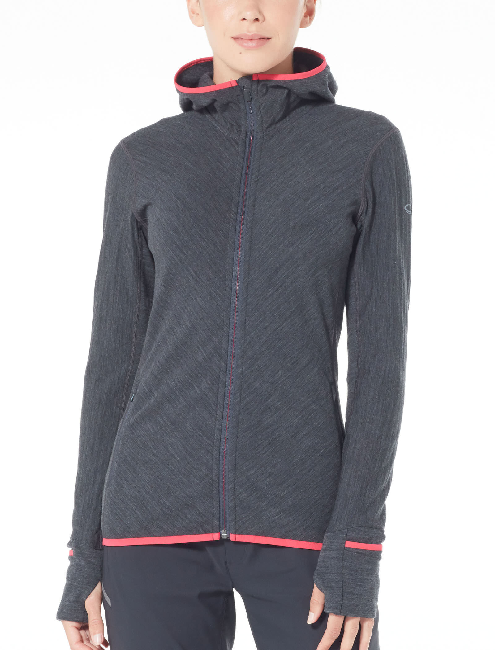 Icebreaker Descender LS Zip Hood - Felpa di merino con cappuccio - Donna I Hardloop